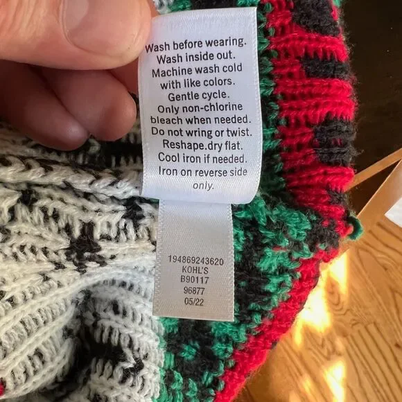 Ugly Christmas Sweater T-Rex Dinosaur With Boom Box Radio Kohl's Youth Medium M - Picture 5 of 11